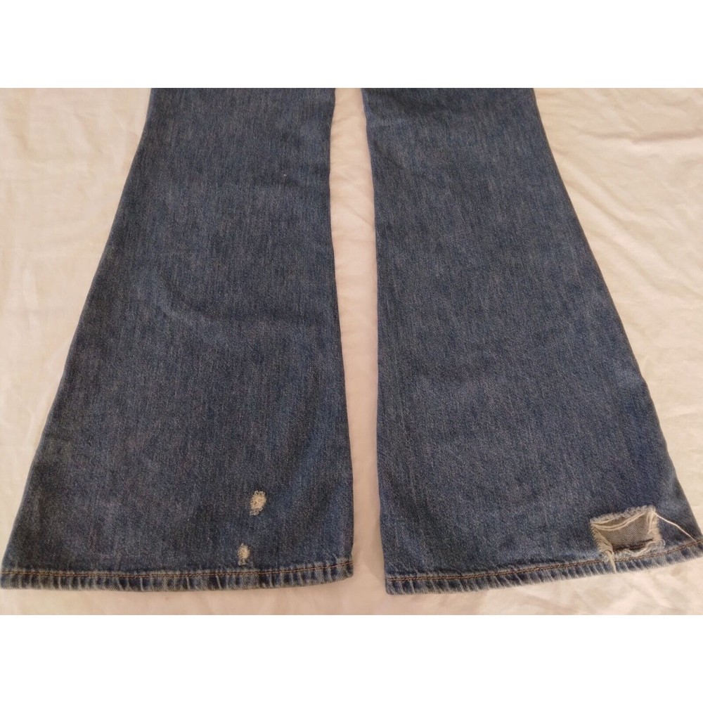 We The Free Heritage Flare Free People Jeans Size 28 Distressed Y2K Button Fly - Picture 12 of 14